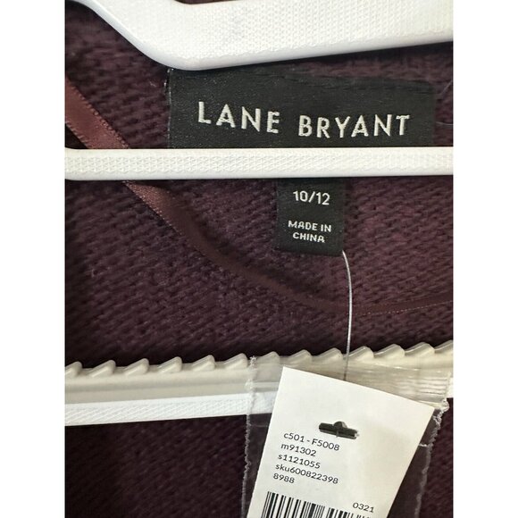 Lane Bryant Purple Knit Open Front Cardigan Sweater Size 10/12 Long - Picture 3 of 8